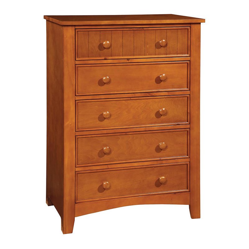 Commode 5 tiroirs Amiya, Chêne