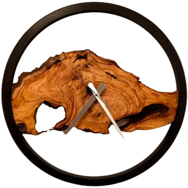 Horloge murale en résine, bois et époxy, H 10 po x l 10 po x P 2 po