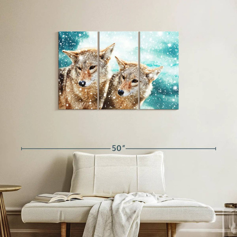 Brampt Coyote Pair, 24" H x 38" W