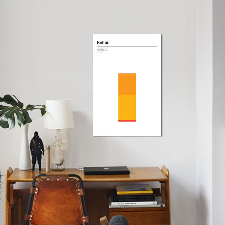 « bellini », impression sur toile, H 12 po x l 8 po x P 0,75 po, Pas de tapis, Toile tendue