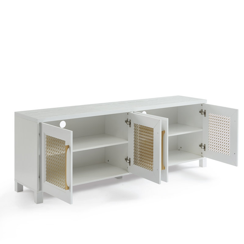 Crédence de rangement l 69,5 po Beene, Blanc