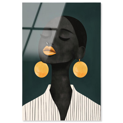 Décoration murale Glamour Gold boucles d'oreilles II par Art Remedy, prête à être accrochée, 24 x 36