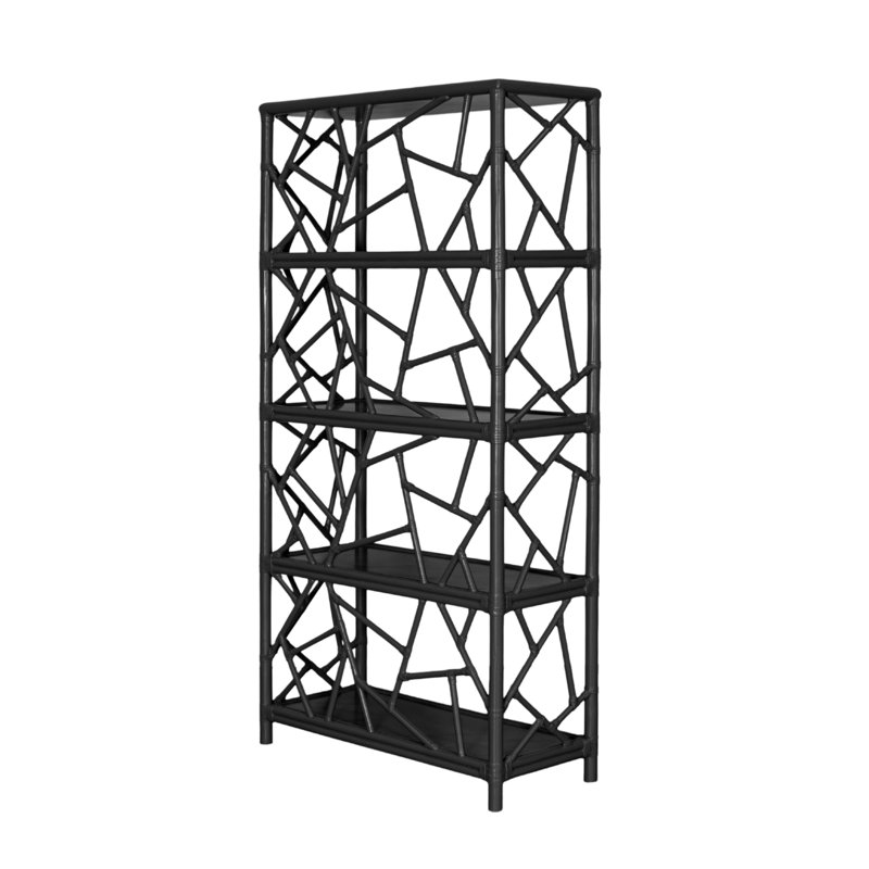 72'' H x 36'' W Wood Etagere Bookcase, Black