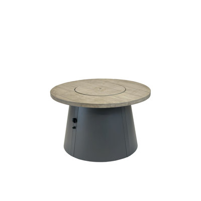 Cirvalo Round Gas Fire Pit Table With Fossil Top & Base