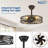 20" Caged Ceiling Fans with Remote Control for Patio Kitchen Bedroom, Farmhouse Flush Mount Ceiling Fan with Lights Reversible 6 Speed Timer Black-720269351-720269349