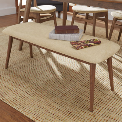 Polyester Blend Upholstered Bench
