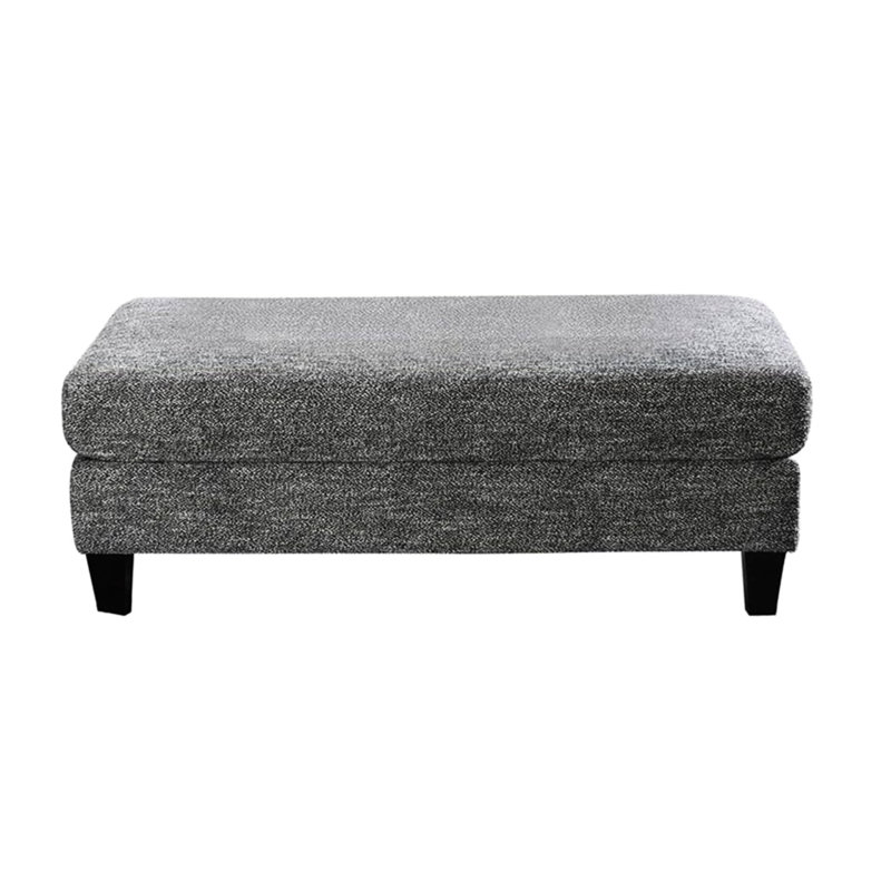 Style transitionnel gris 1pc avec revêtement en chenille, structure en bois massif, pieds tapissés, mousse haute densité et coussins de dossier ajustés pour le salon en tissu, coussins