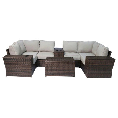 Ensemble de conversation pour 4 personnes avec coussins de patio pré-assemblés