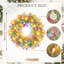 Couronne de paillettes multicolore 15,7 pouces pré-éclairée, base en forme de guirlande arc-en-ciel avec lumières chaudes pour la fête et les fêtes
