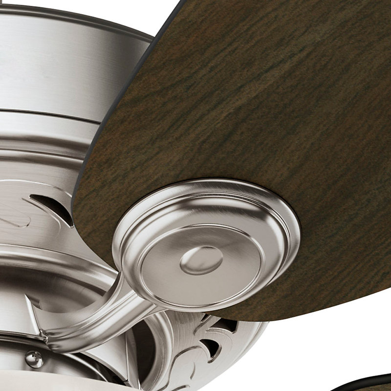 Ventilateur de plafond standard à 5 pales de 34 po avec chaînette et ensemble d'éclairage inclus Watson, Nickel brossé