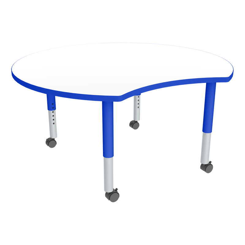 Table d'activités préscolaire à hauteur réglable avec roulettes, Bleu