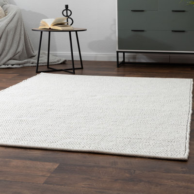 Canfield Solid Colour Wool Hand Woven Area Rug