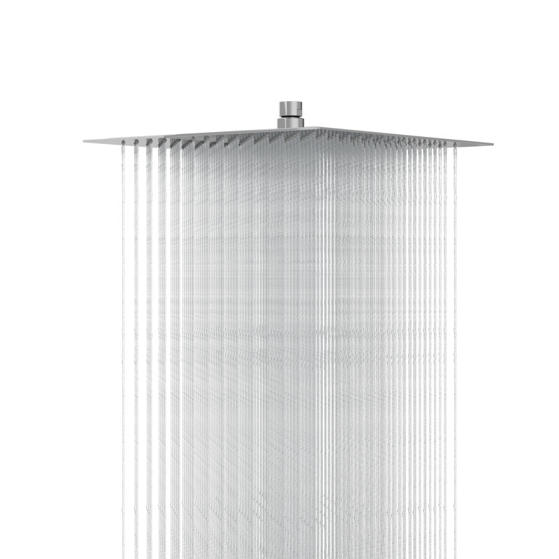 8 Inch Stainless Steel Shower Head, Square,, Polished Chrome