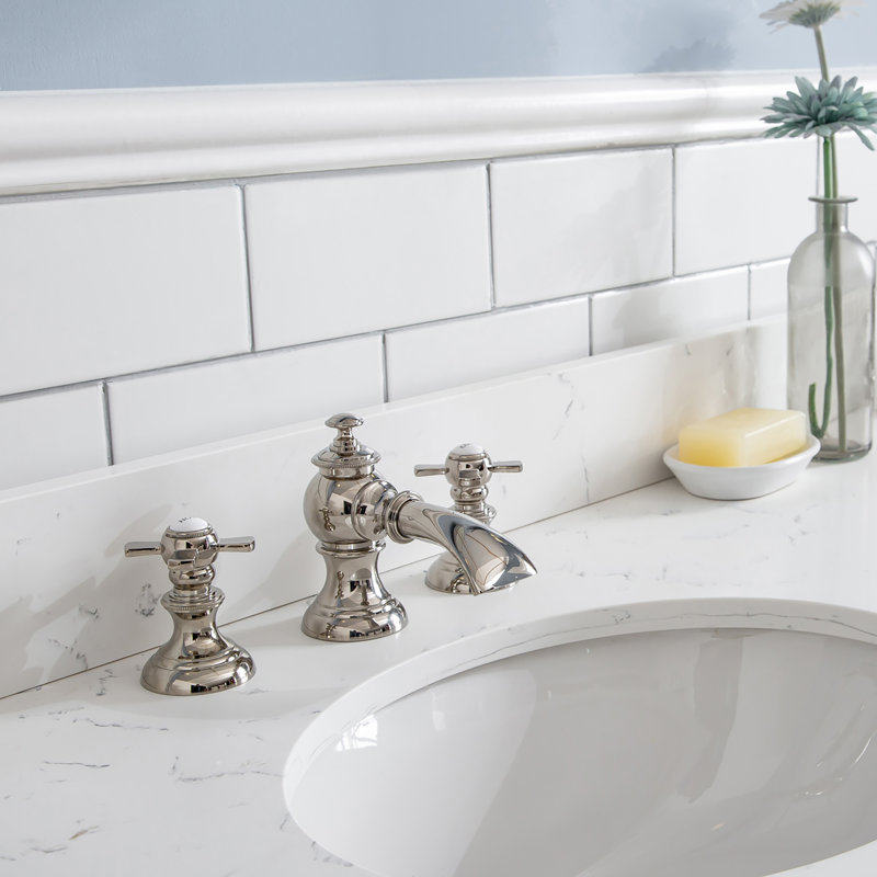 Palace 60'' W Double Vanity, Pure White, Polished Nickel