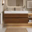 Meuble-lavabo flottant moderne de 36 po avec plateau en pierre frittée et lavabo en céramique