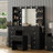 Makeup Vanity With Lighted Mirror And Power Outlet, 11 Drawers And Glass Top, 3 Color Lighting Modes, Fold-Up Panel, 4 Shelves, Stool Included