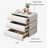 Briena Elegant Modern White Nightstand, Modern Three-Drawer Bedside Table