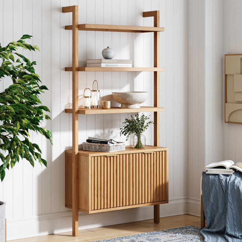 72" H Wood Storage Bookcase, Brown