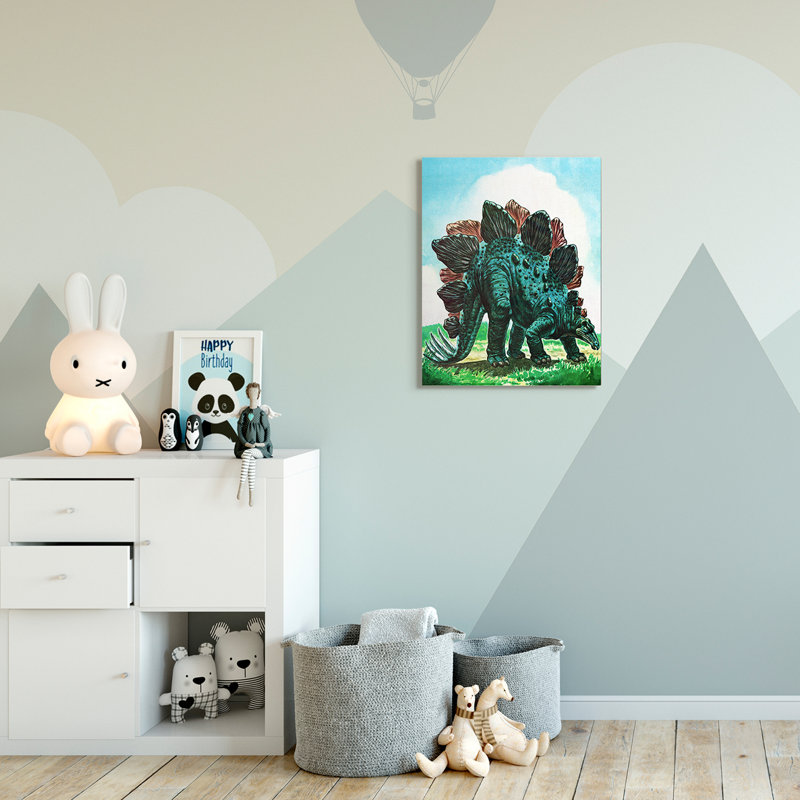 Art de champ de dinosaures Levingston, Toile tendue, H 30 po x l 24 po