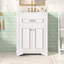 Meuble-lavabo 24 po avec lavabo en céramique intégré, armoire de salle de bain avec 2 portes, 1 tiroir basculant et meuble-lavabo simple pour salle de bain de petite et moyenne taille-129597954