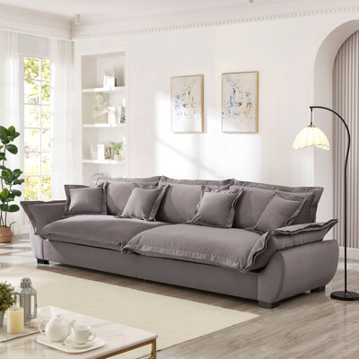 Canapé modulaire modulaire, canapé de style voilier avec rangement, dossier amovible, canapé moderne à assise profonde avec coussins décoratifs pour le salon