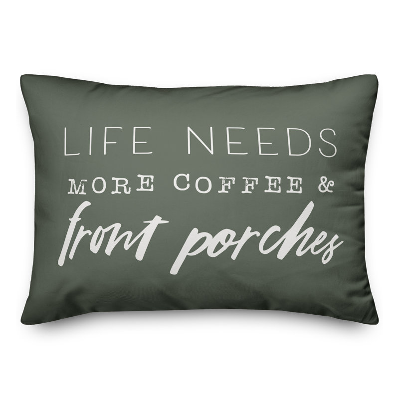 Coussin décoratif intérieur / extérieur en polyester , H 14 po x l 20 po, Sauge