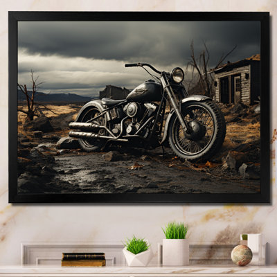 «Jaze Grey Moto», photographie de paysage monochrome encadrée sur toile