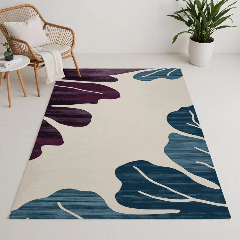 Tapis intérieur et extérieur beige Watercolor, Rectangle 5 pi x 7 pi