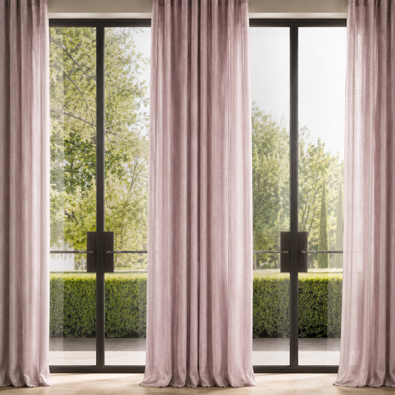 Baltras Semi Sheer Curtain Single Panel, 54" x 84", Light Plum