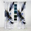 Symphonie cubique noire et bleue - rideau cubisme - rideau occultant abstrait - 1 panneaux-766081674