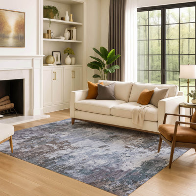 Premium Machine Washable Mayfield AMF2363 Abstract Rug