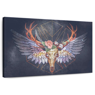 Kerner Colourful Floral Deer Skull