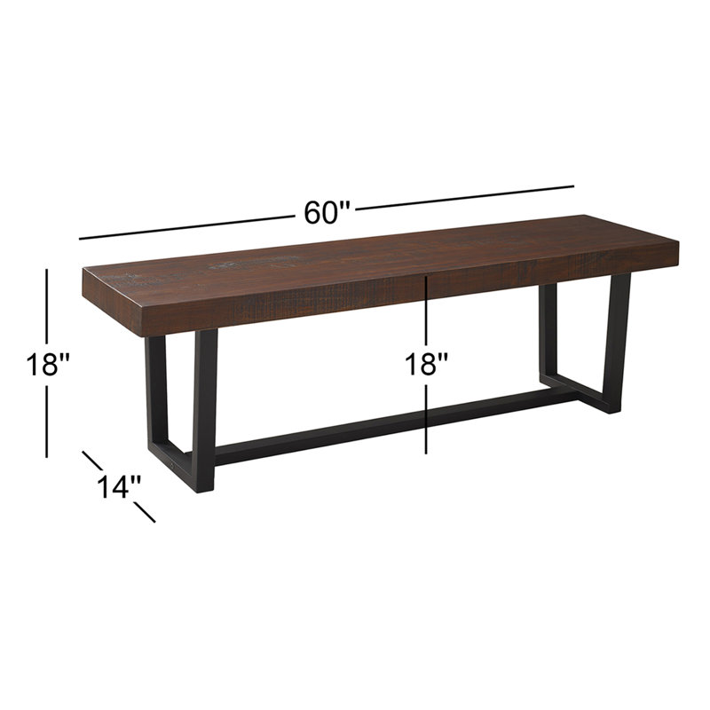 Amarapal Solid Wood Two Tone Bench, Mahogany