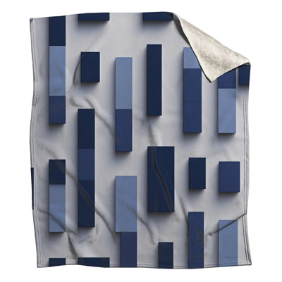 Blue Rectangular Blocks Blankets