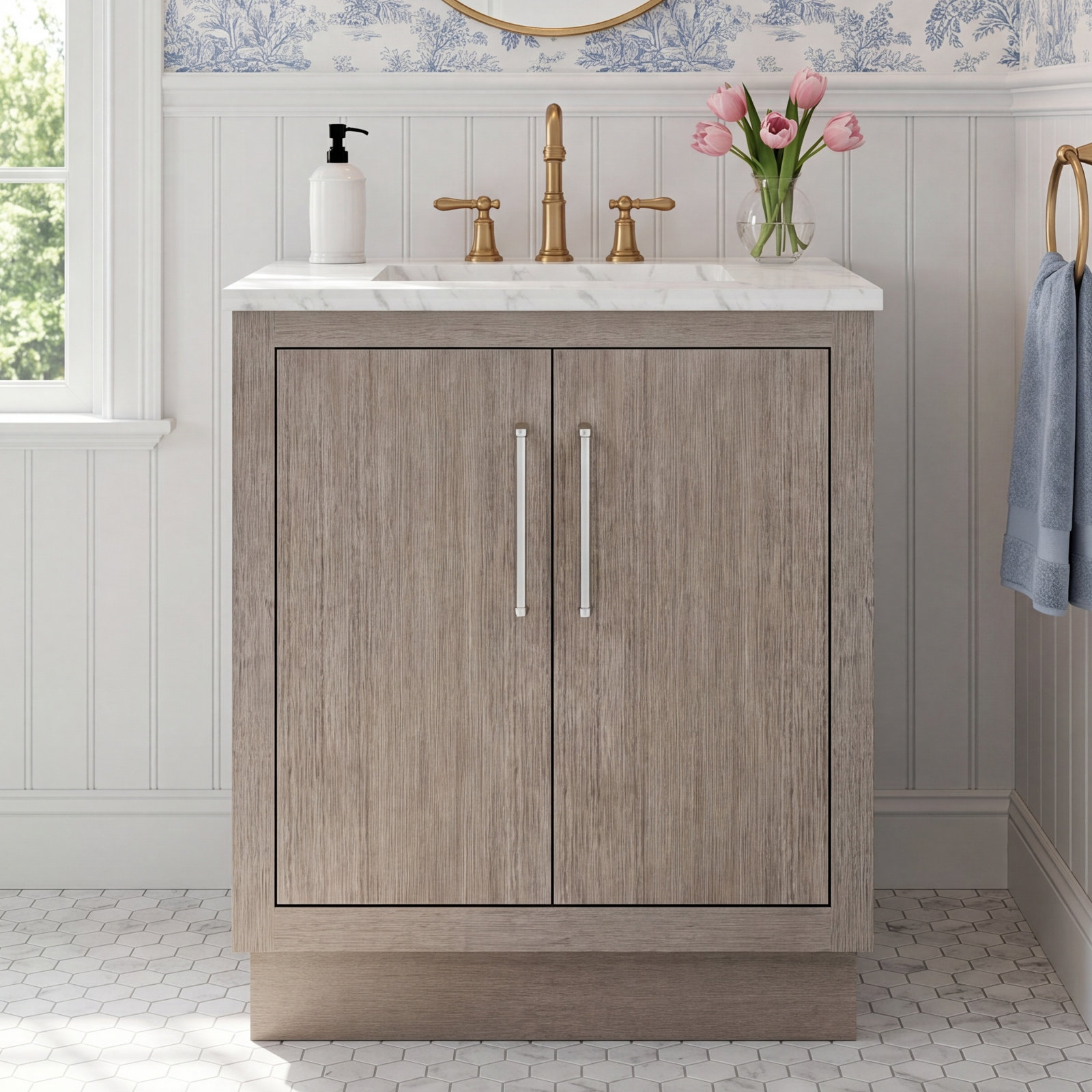Kamila 30'' Single Bathroom Vanity, Chrome