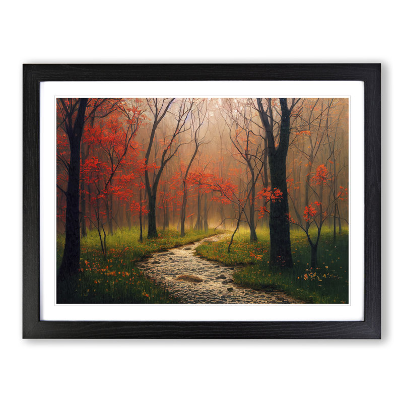 Captivating Spring Forest - Framed Print, 34cm H x 46cm W x 2cm D, Black
