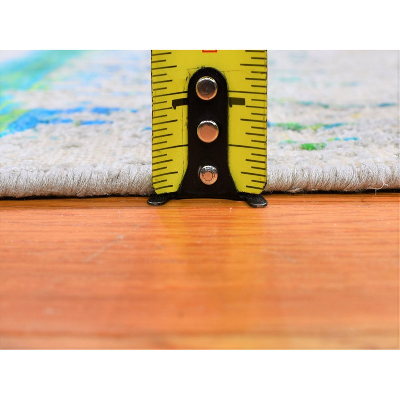 Tapis unique gris clair noué à la main nouvel âge 2 pi x 3 pi Feaman