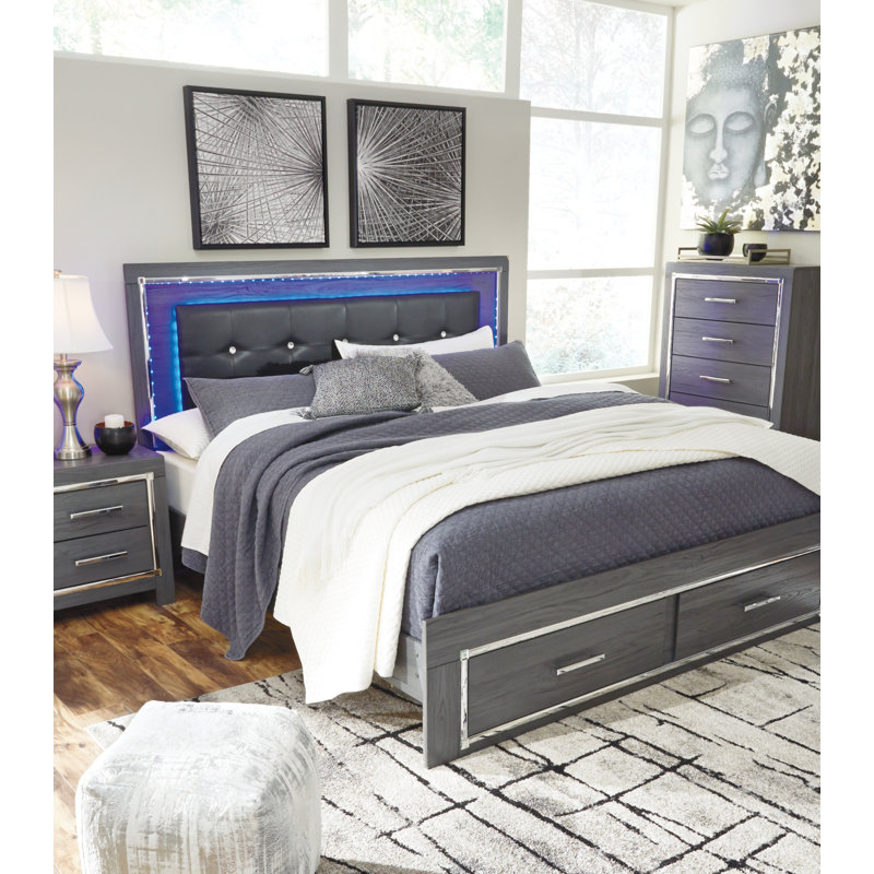 Layeska Upholstered Panel Storage Bed, King