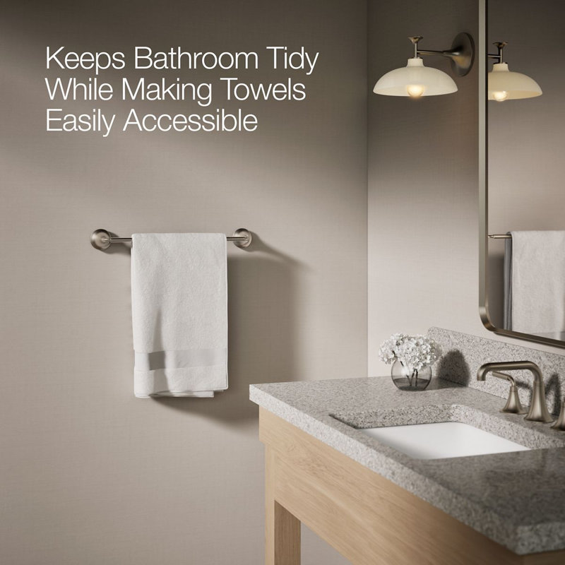Tone Towel Bar, Vibrant Brushed Nickel, 18"W