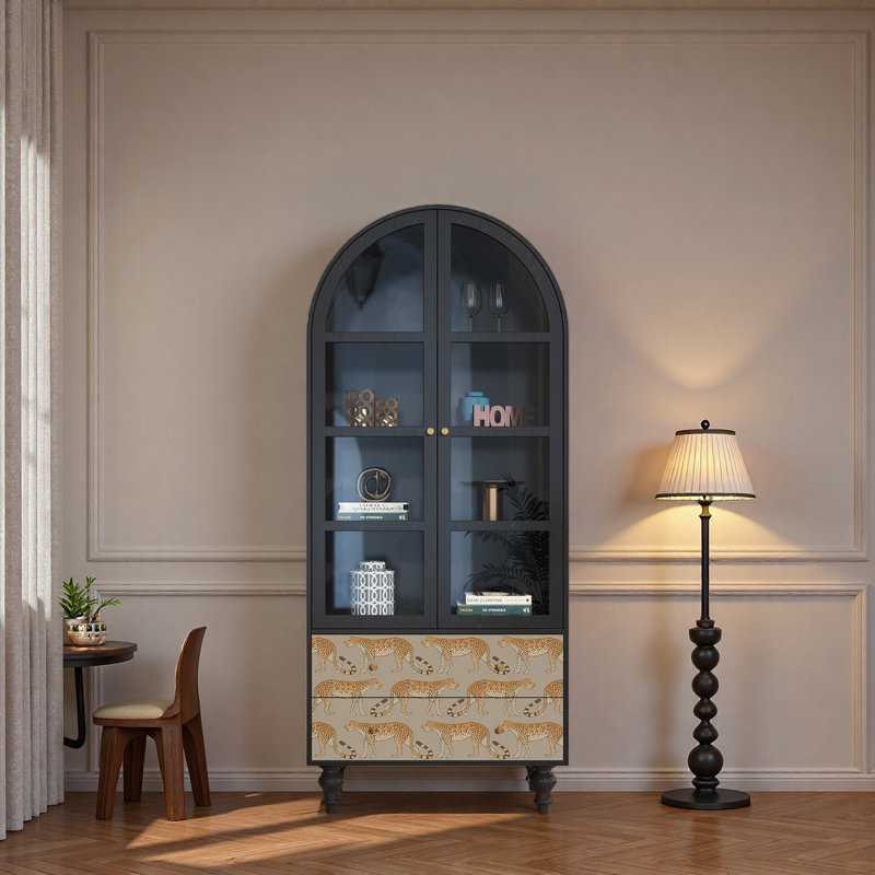 Vitrine en bois massif Vintage