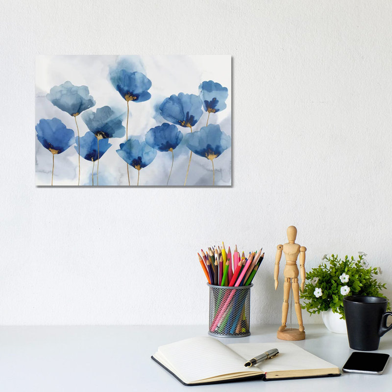 Azure Gathering by Isabelle Z - Painting on Canvas, 20.32 cm H x 30.48 cm W, Wrapped Canvas