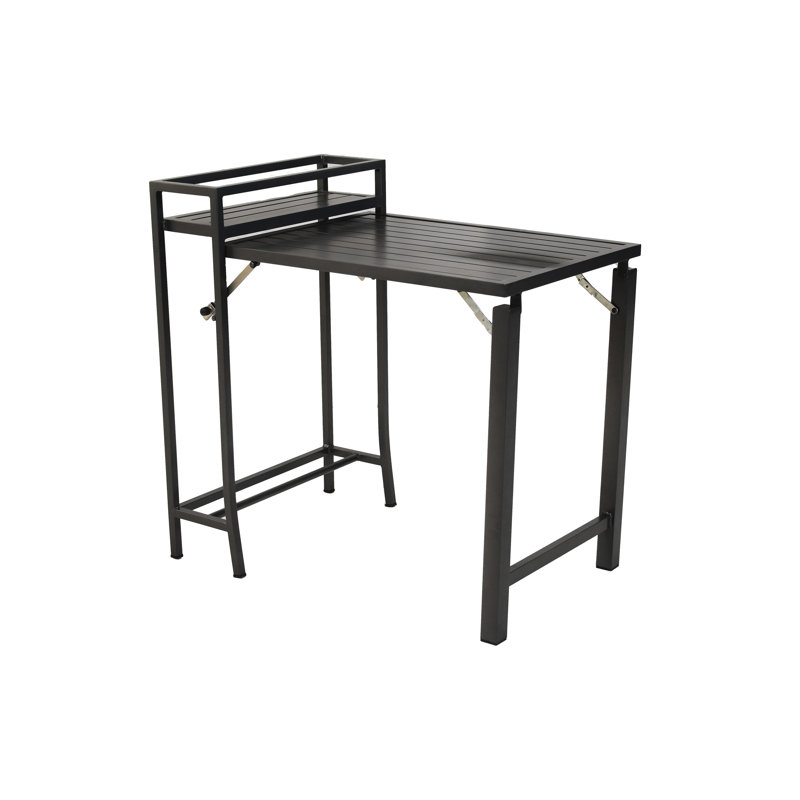 Anabeth Rectangular Metal Folding Outdoor Balcony Table , 90cm W 60cm D