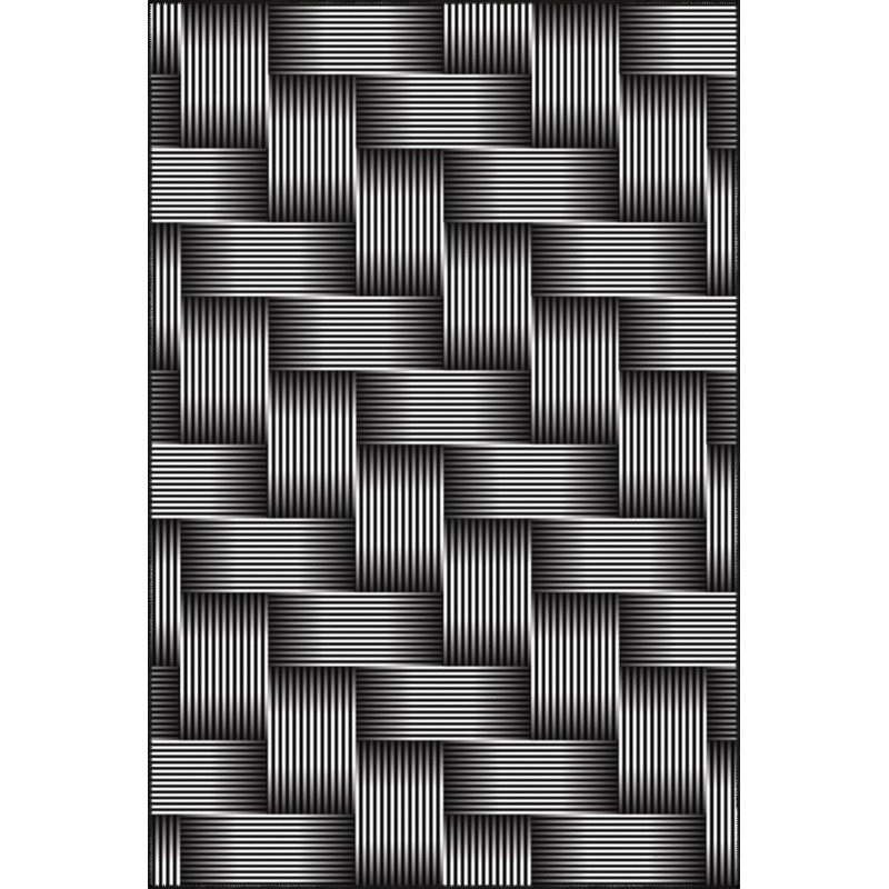 Line Shaped Rectangle Theme Pattern Woven Base and Washable Area Rug, Rectangle 3'3'' x 4'11''