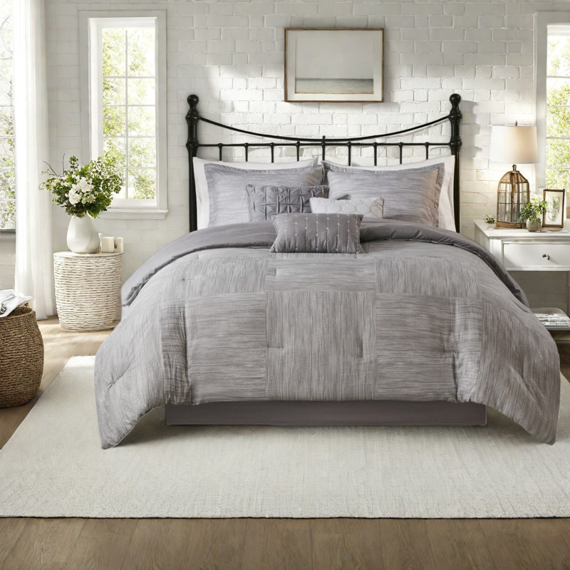 Ensemble de literie pour grand lit, polyester Seersucker Modern Home Comfort