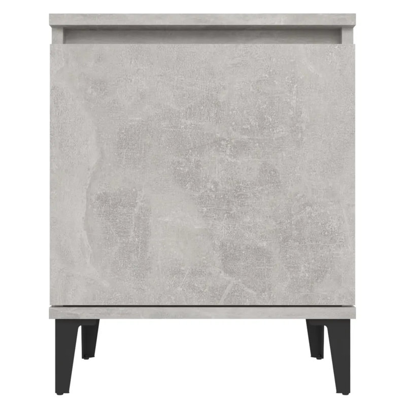 40cm W Manufactured Wood Bedside Table, Concrete Grey, No