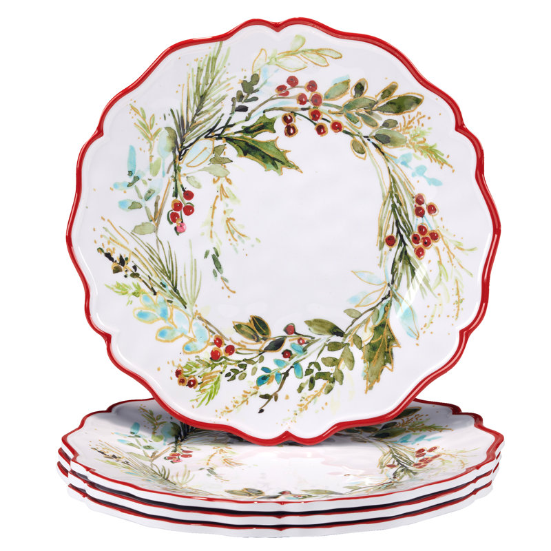 Ensemble de 4 assiettes à dîner 11 "Christmas Gatherings