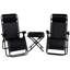 Ensemble de 3 chaises longues d'extérieur inclinables et pliantes portatives-1657606205