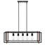 Sandra 5 - Light Kitchen Glass Shade Metal Frame Island Linear Pendant Light Fixture