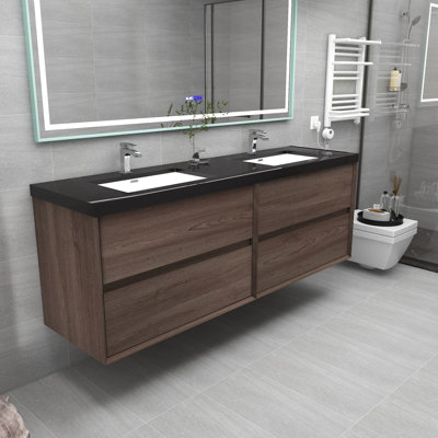 Goodlow Kody 72" Wall-Mounted Double Bathroom Vanity Set