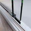 , Porte de baignoire en verre coulissante, baignoire semi-double en verre trempé transparent épais, poignées en acier inoxydable 304, rail supérieur épaissi, coulissante lisse, installation facile ronde, roulettes encastrées sécuritaires,